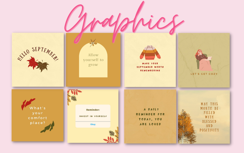 Done-for-you Graphics to help female entrepreneurs and online business owners create relevant content this fall season